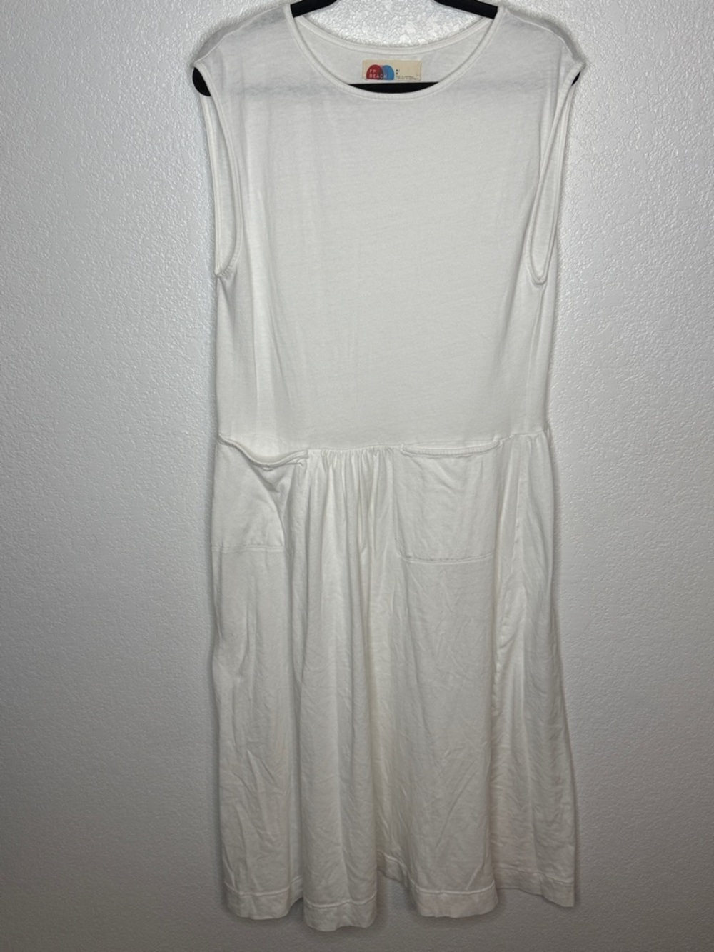 FP Beach White Pocket Midi to Maxi Cotton Dress Size Medium